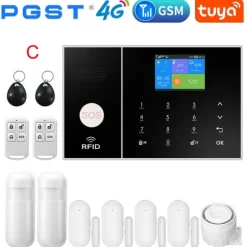 Smart Home Alarm System, WiFi & 4G Forbindelse, Bevægelsesdetektion,C, EU-stik