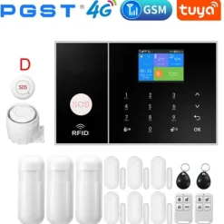 Smart Home Alarm System, WiFi & 4G Forbindelse, Bevægelsesdetektion,EU-stik, D