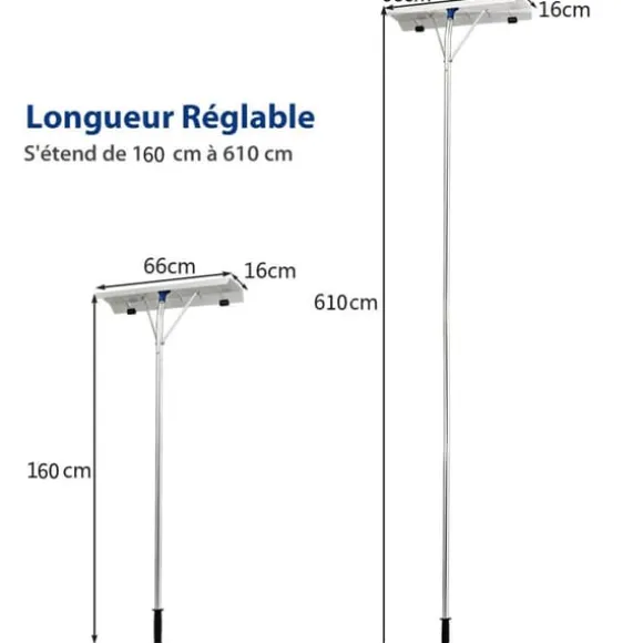Sne Tagriveske, 160-610 cm, Sølv