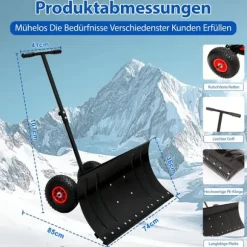 Sneeskovl, Ergonomisk Håndtag, Let Manøvrering,Manuel, sort