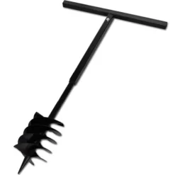 Sneglebor - Jordbor med håndtag 180 mm 3 spiraler stål sort