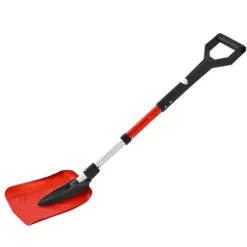 Sneskovl til indkørsel - Foldbar model - D-formet håndtag - Justerbart skaft 91-102 cm - Bladbredde 22 cm - Letvægts aluminiumslegering