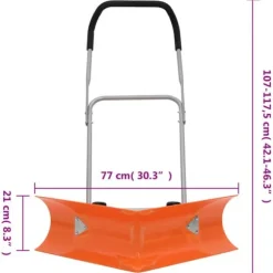 Snöplog med förlängningsbart handtag - Effektiv snöskottning | Färg: Orange | Storlek: 77x21 cm