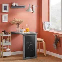 SoBuy Vægbord Træfoldebord 50x75x76cm - Grå Barbord med tavle FWT20-HG