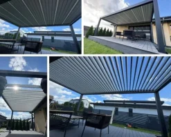 SOL PRO Bioklimaattinen pergola 7860 X 4005 valmistettu alumiinista, automaattisesti säädettävällä katolla ja LED-valaistuksella – antrasiittiväri | CDON