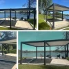 SOL PRO Bioklimaattinen pergola 4 x 4 m valmistettu alumiinista, automaattisesti säädettävällä katolla ja LED-valaistuksella – antrasiittiväri
