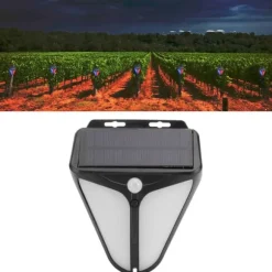 Solar Alarm Lampe Vandtæt Menneskekrops Induktionslys til Udendørs Have Gård Lagerhegn