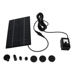 Solar dampumpesæt med anti-tilstopningsnet - nem montering, 9V 1,8W, til udsmykning af havepool