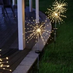 SOLAR Havelampe FARVERIGT Fyrværkeri 200 LED JULEPYNT