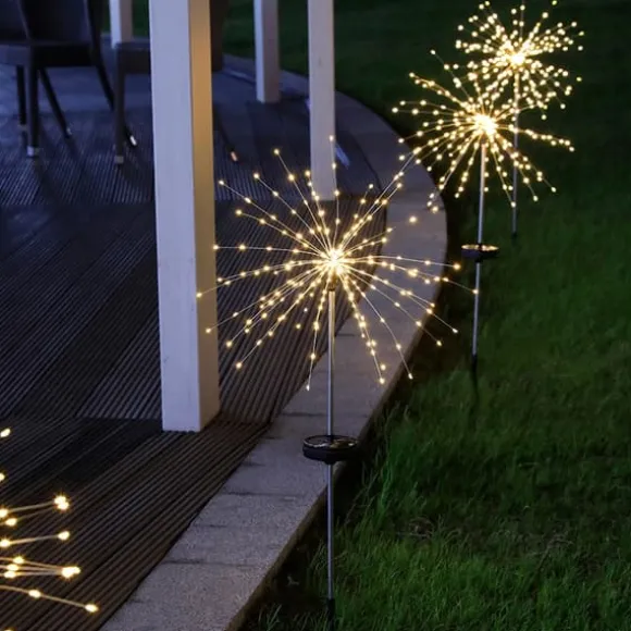 SOLAR Havelampe FARVERIGT Fyrværkeri 200 LED JULEPYNT