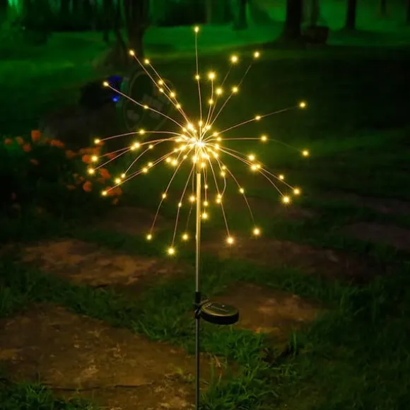 SOLAR Havelampe FARVERIGT Fyrværkeri 200 LED JULEPYNT