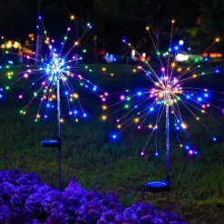 SOLAR Havelampe FARVERIGT Fyrværkeri op til 200 LED JULEFEST