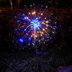 SOLAR Havelampe FARVERIGT Fyrværkeri op til 200 LED JULEFEST