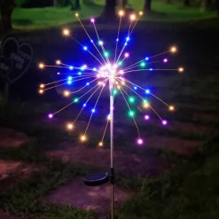 SOLAR Havelampe FARVERIGT Fyrværkeri op til 200 LED JULEFEST