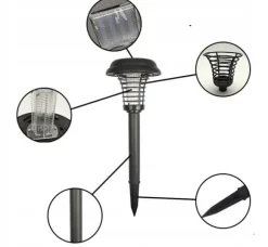 SOLAR LAMPE INSEKTICIDMIDDEL 2-i-1 TIL MYG OG FLUGER DEKORATIV UV NoBzzz