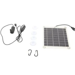 Solar vandpumpesæt med 10W dobbeltsidet monokrystallinsk silicium solpanel - 5V 3W lavstøjspumpe