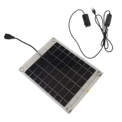 Solar vandpumpesæt med 10W dobbeltsidet monokrystallinsk silicium solpanel - 5V 3W lavstøjspumpe