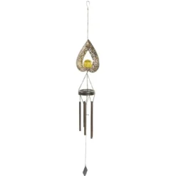 Solar Wind Chime Lys dekorativ udendørs terrasselampe jern kunst gave