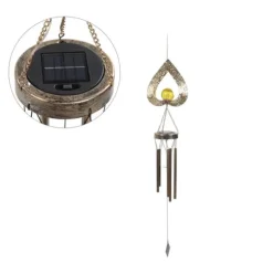 Solar Wind Chime Lys dekorativ udendørs terrasselampe jern kunst gave