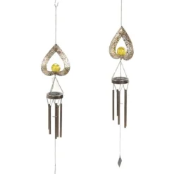 Solar Wind Chime Lys dekorativ udendørs terrasselampe jern kunst gave