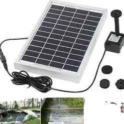 Solartankpumpe, 5W solenergi, 250 L/t flowrate, 60 cm sprøjtehøjde