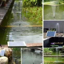 Solartankpumpe, 5W solenergi, 250 L/t flowrate, 60 cm sprøjtehøjde