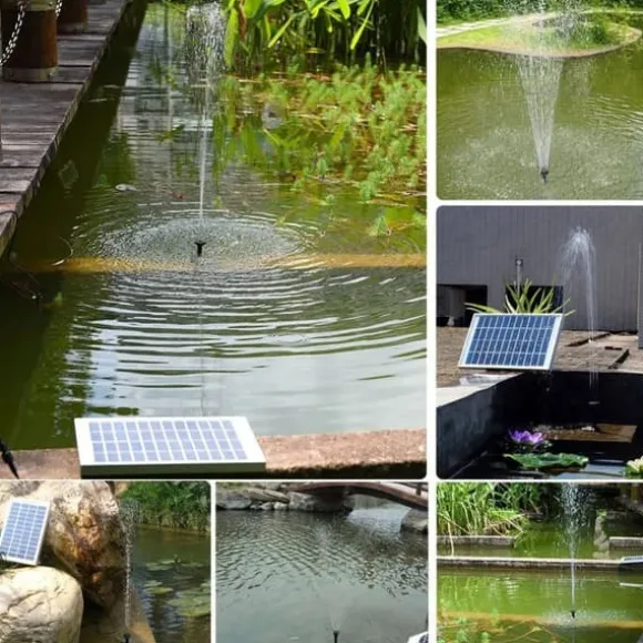 Solartankpumpe, 5W solenergi, 250 L/t flowrate, 60 cm sprøjtehøjde