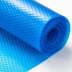 Solartæppe til swimmingpool, 24 x 12 ft rektangel, til både nedgravede og overjordiske pools, 16 mil blåt solar cover, energieffektiv opvarmning