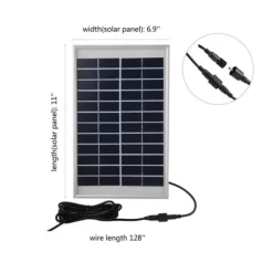 Solcelle fontænepumpe - Vandpumpesæt - 5 W - 500 l/h - Nedsænkelig - Med Solcellepanel - Til Havedam & Iltning