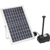 Solcelle fontænepumpe til dam/pool/akvarium - Vandpumpe Sæt - 10 W - 24 V Børsteløs - Max 1000 l/t - Dyser Medfølger - Plast - Sort