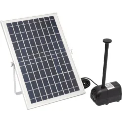 Solcelle fontænepumpe til dam/pool/akvarium - Vandpumpe Sæt - 10 W - 24 V Børsteløs - Max 1000 l/t - Dyser Medfølger - Plast - Sort