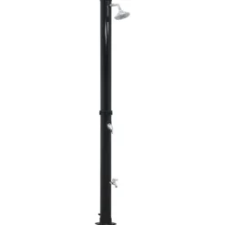 Solcelledrevet udendørsbruser - 40 liter | Farve: Sort | Størrelse: 220 cm