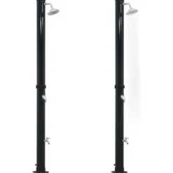 Solcelledrevet udendørsbruser - 40 liter | Farve: Sort | Størrelse: 220 cm
