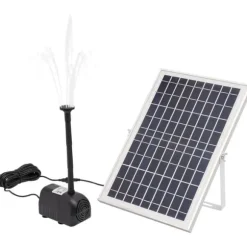 Solcellepumpe - Fontæne- og vandfaldspumpe - 10 W - 1000 l/h - Havedam og springvand - Hvid