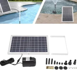Solcellepumpe - Fontæne- og vandfaldspumpe - 10 W - 1000 l/h - Havedam og springvand - Hvid