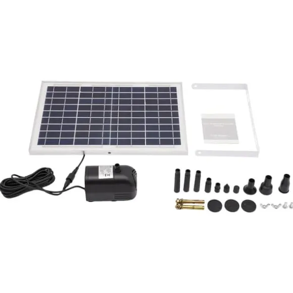 Solcellepumpe - Fontæne- og vandfaldspumpe - 10 W - 1000 l/h - Havedam og springvand - Hvid