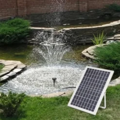 Solcellepumpe - Fontæne- og vandfaldspumpe - 10 W - 1000 l/h - Havedam og springvand - Hvid