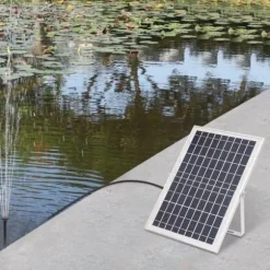 Solcellepumpe - Fontæne- og vandfaldspumpe - 10 W - 1000 l/h - Havedam og springvand - Hvid