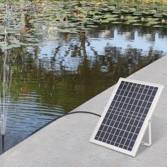 Solcellepumpe - Fontæne- og vandfaldspumpe - 10 W - 1000 l/h - Havedam og springvand - Hvid