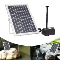Solcellepumpe - Fontæne- og vandfaldspumpe - 10 W - 1000 l/h - Havedam og springvand - Hvid