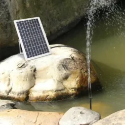 Solcellepumpe - Fontæne- og vandfaldspumpe - 10 W - 1000 l/h - Havedam og springvand - Hvid