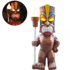 Soldrevet LED Tiki Light Solar Totem Figur Ornamenter LED Havelys Dekoration Håndværk til veranda Plæne Trail