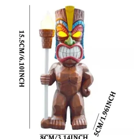 Soldrevet LED Tiki Light Solar Totem Figur Ornamenter LED Havelys Dekoration Håndværk til veranda Plæne Trail