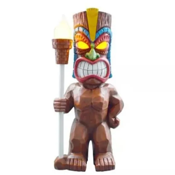 Soldrevet LED Tiki Light Solar Totem Figur Ornamenter LED Havelys Dekoration Håndværk til veranda Plæne Trail