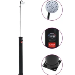 Solopvarmet bruser 215 cm 8 l sort - Solopvarmet Bruser - Solopvarmede Brusere - Home & Living