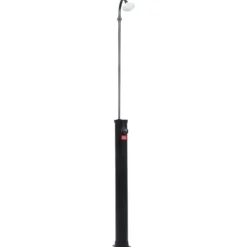 Solopvarmet bruser 8L med temperaturindstilling | Farve: Sort | Højde: 215 cm