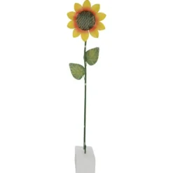 Solsikkeblomst metal haveornament på stang
