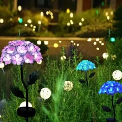 Solsimulering Hortensia Lys Terrasse Græsplæne Dekorative Lys Havelys