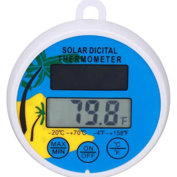 Soltermometer Minimum Maximal Vattentemperatur Display Digital termometer för swimmingpool