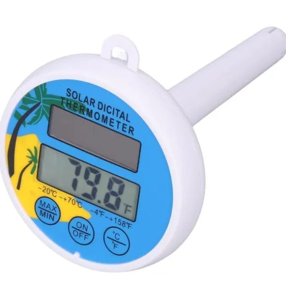 Soltermometer Minimum Maximal Vattentemperatur Display Digital termometer för swimmingpool